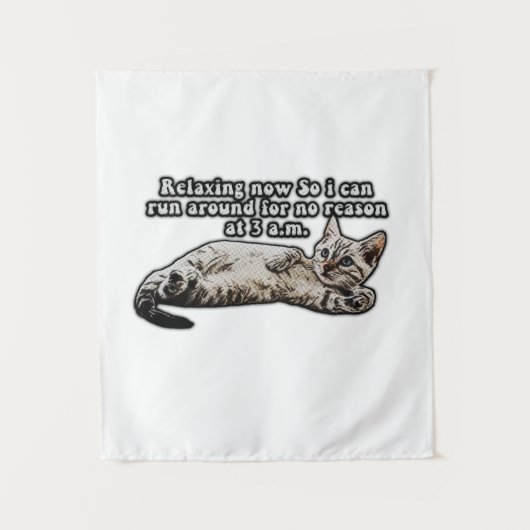Funny cat meme for kitty persons and cat owners wandkleed (Voorkant)