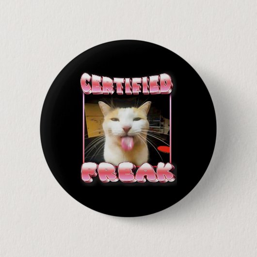 Funny Cat Meme - Gecertificeerde Freak Funny Cat M Ronde Button 5,7 Cm (Voorkant)