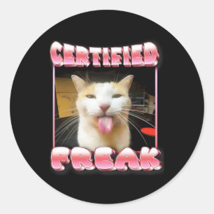 Funny Cat Meme - Gecertificeerde Freak Funny Cat M Ronde Sticker