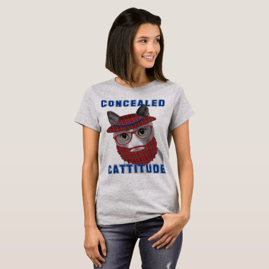 Funny Cat Meme Gecontroleerde Hoogte T-shirt (Voorkant volledig)