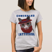 Funny Cat Meme Gecontroleerde Hoogte T-shirt (Voorkant)