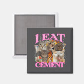 Funny Cat Meme I Eat Cement Japanese Quote Animal  Magneet (Voorkant / Achterkant)