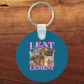 Funny Cat Meme I Eat Cement Japanese Quote Animal  Sleutelhanger (Voorkant)