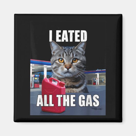 Funny Cat Meme I Eated Wanted All The Gas Funny Me Magneet (Voorkant)