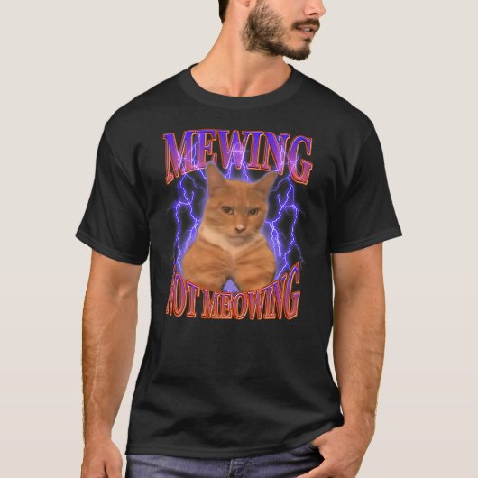 Funny Cat Meme Mewing LooksMax Meowing cat Trend T-shirt (Voorkant)