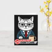 Funny Cat Meme Sarcastic Humor I Dont Care Cat  Kaart (Gele Bloem)