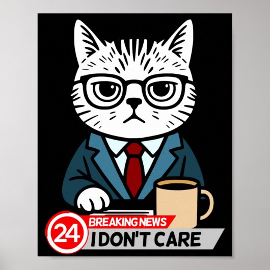 Funny Cat Meme Sarcastic Humor I Dont Care Cat  Poster (Voorkant)