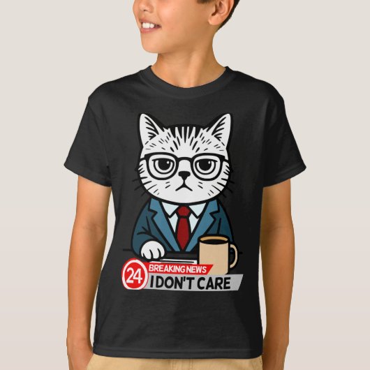 Funny Cat Meme Sarcastic Humor I Dont Care Cat T-shirt (Voorkant)