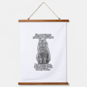 Funny cat meme voor katteneigenaars en kattenliefh hangend wandkleed