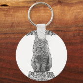 Funny cat meme voor katteneigenaars en kattenliefh sleutelhanger (Voorkant)