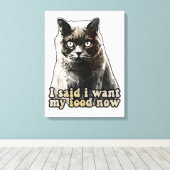 Funny cat meme voor kattenliefhebbers en kattenkat canvas afdruk (Insitu (Houten vloer))