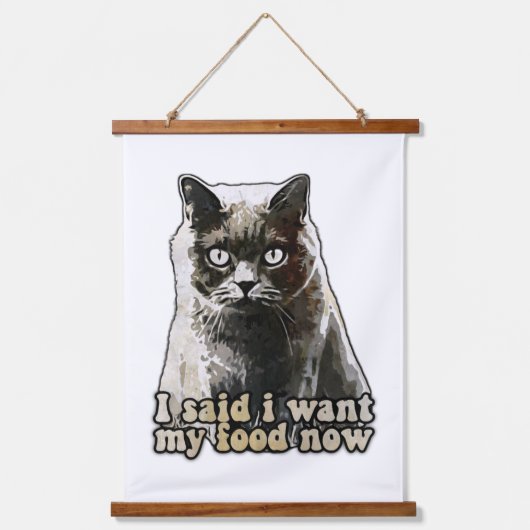 Funny cat meme voor kattenliefhebbers en kattenkat hangend wandkleed (Voorkant)