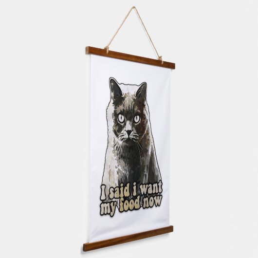 Funny cat meme voor kattenliefhebbers en kattenkat hangend wandkleed (Gebogen)