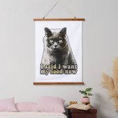 Funny cat meme voor kattenliefhebbers en kattenkat hangend wandkleed (Slaapkamer)