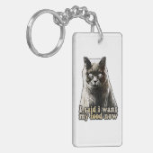 Funny cat meme voor kattenliefhebbers en kattenkat sleutelhanger (Voorkant Links)