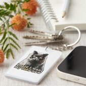 Funny cat meme voor kattenliefhebbers en kattenkat sleutelhanger (Voorkant Rechts)