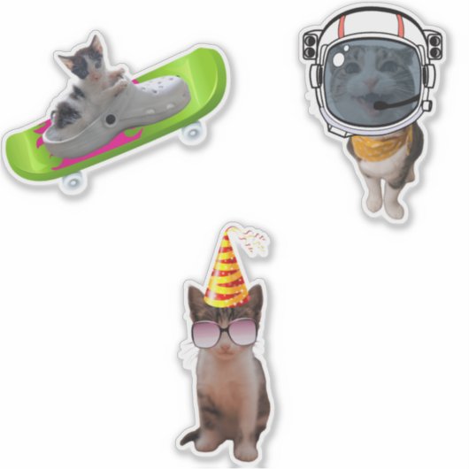 Funny Cat Memes Sticker (Voorkant)