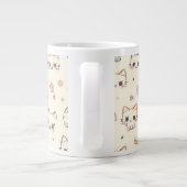 Funny Cat Meow Cartoon Pattern Grote Koffiekop (Achterkant)