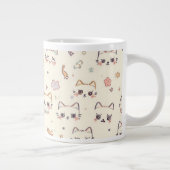 Funny Cat Meow Cartoon Pattern Grote Koffiekop (Rechts)