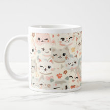 Funny Cat Meow Cartoon Pattern
