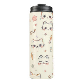 Funny Cat Meow Cartoon Pattern Thermosbeker