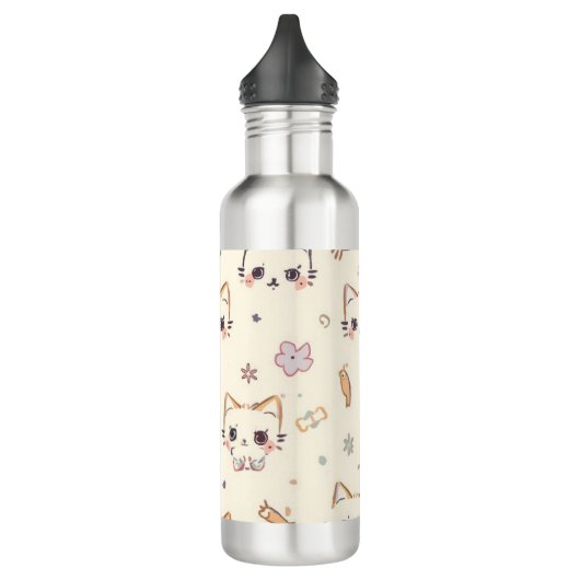 Funny Cat Meow Cartoon Pattern Waterfles (Links)