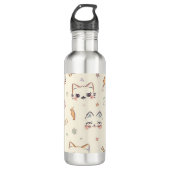 Funny Cat Meow Cartoon Pattern Waterfles (Voorkant)