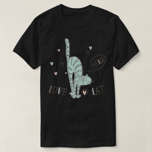 Funny Cat, Meow Cute Cat Premium T-shirt (Design voorkant)