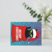 Funny Cat Meowy-Briefkaart voor kerstmis Briefkaart (Staand voorkant)