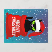 Funny Cat Meowy-Briefkaart voor kerstmis Briefkaart (Voorkant)