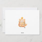 Funny Cat Meowy kerstboomverlichting Waterverf Feestdagenkaart (Achterkant)