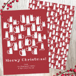 Funny Cat Meowy Kerstfeestdag Kaart<br><div class="desc">Veel mooie witte katten op een feestelijke rode achtergrond. Verander de Meowy kerstgroet en namen om te personaliseren. Originele kunst van Nic Squirrell.</div>