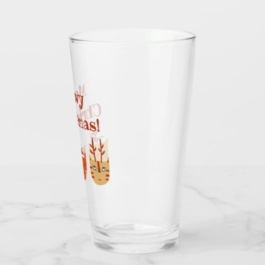 Funny Cat Meowy Kerstmis Glas (Links)