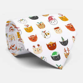 Funny Cat Meowy Kerstmis Stropdas