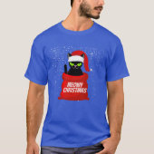 Funny Cat Meowy Kerstmis T-shirt (Voorkant)
