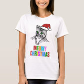 Funny Cat Meowy Kerstmis T-shirt (Voorkant)