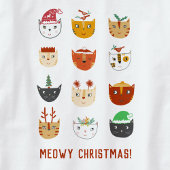 Funny Cat Meowy Kerstmis T-shirt