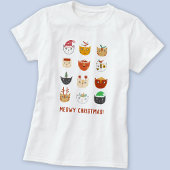 Funny Cat Meowy Kerstmis T-shirt