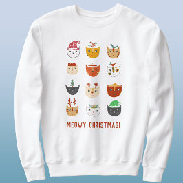 Funny Cat Meowy Kerstmis Trui