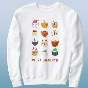 Funny Cat Meowy Kerstmis Trui