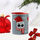 Funny Cat Meowy-Mok voor kerstmis Koffiemok