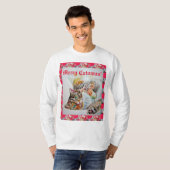 Funny Cat Merry cats Mannen T Shirt (Voorkant volledig)