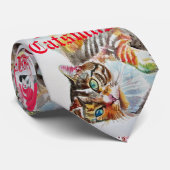 Funny Cat Merry Catsmas cats Mannen Stropdas Kerst (Opgerold)