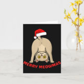 Funny Cat Merry Meowmas Xmas Lover Men Women Kids  Kaart (Gele Bloem)