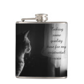 Funny Cat met bestaande crisis Heupfles (Voorkant)