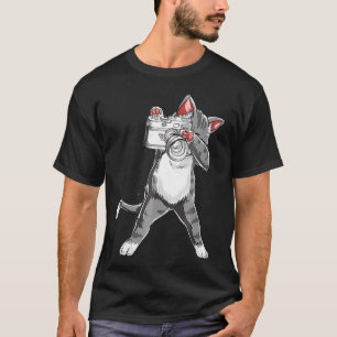 Funny Cat met camera-fotografie T-shirt