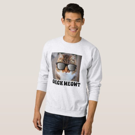 Funny Cat met CHECK MEOWT sweatshirts T-shirts (Voorkant volledig)
