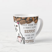Funny Cat met Coffee Cup en Words Mok (Rechterhoek)
