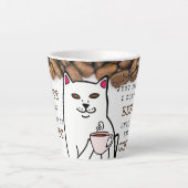 Funny Cat met Coffee Cup en Words Mok (Voorkant)