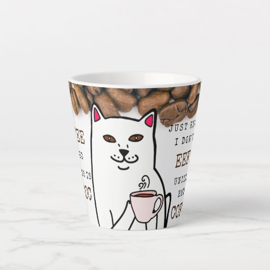 Funny Cat met Coffee Cup en Words Mok (Voorkant)